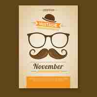 Free vector movember booklet with orange details