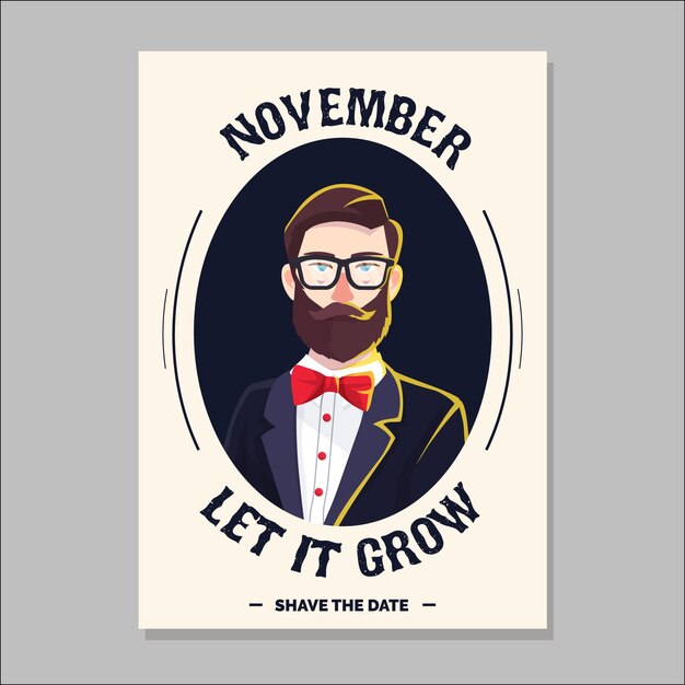 Movember brochure with modern hipster