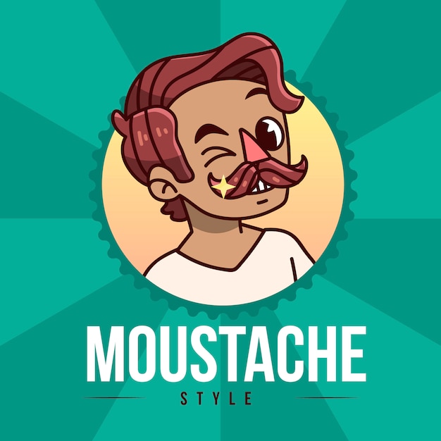 Концепция Movember в плоском дизайне