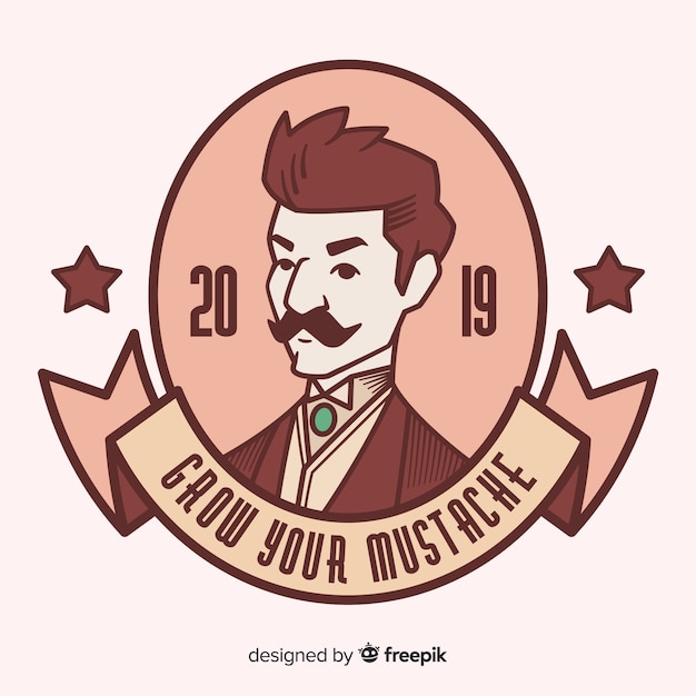 Movember concept in flat design