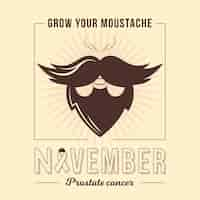 Бесплатное векторное изображение Концепция movember в плоском дизайне