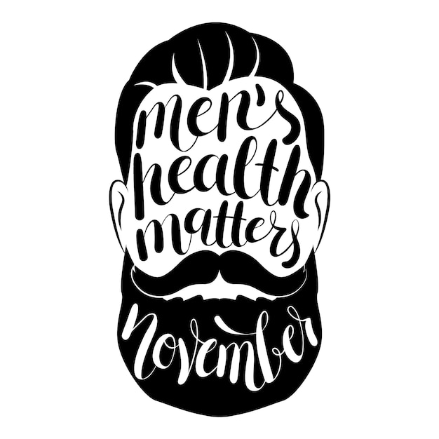 Free vector movember concept with lettering