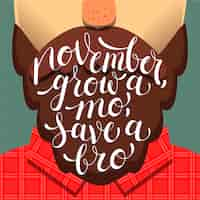 Vettore gratuito concetto di movember con scritte