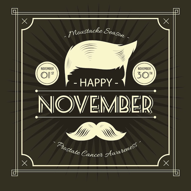 Movember concept with vintage design