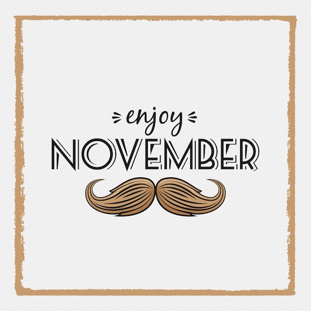 Vettore gratuito movember design in stile frame