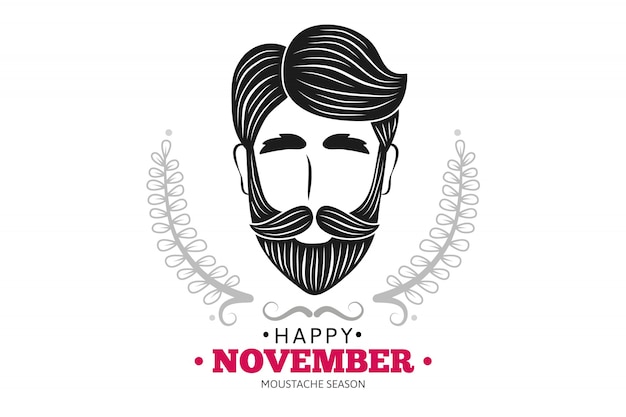 Vettore gratuito design movember con elegante hipster