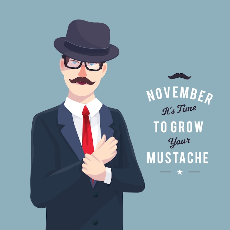 मुफ़्त वेक्टर movember design with elegant man