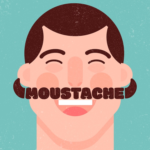 無料ベクター 笑う男とmovemberデザイン