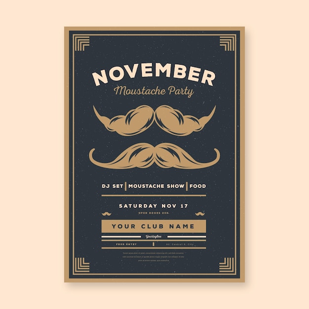 Free vector movember flyer/poster