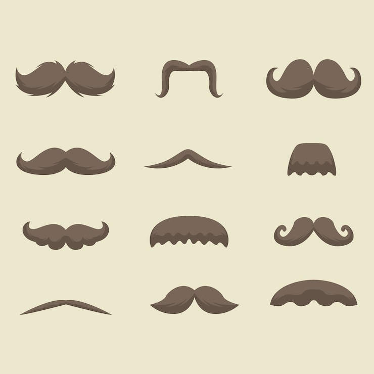 Free Vector movember moustaches collection