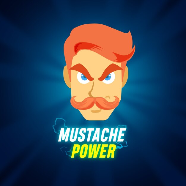 Movember mustache awareness background in flat design