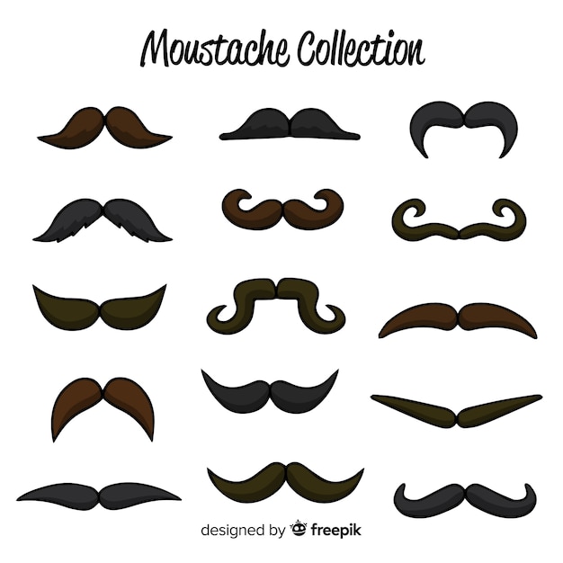 평면 디자인의 Movember 콧수염 팩 컬렉션