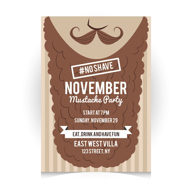 Free vector movember poster template