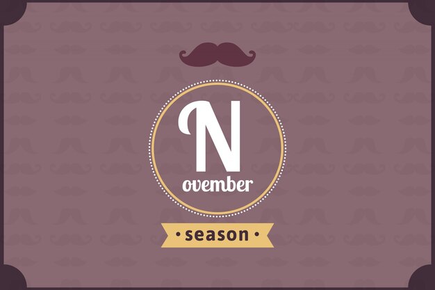 Movember ретро фон с значком