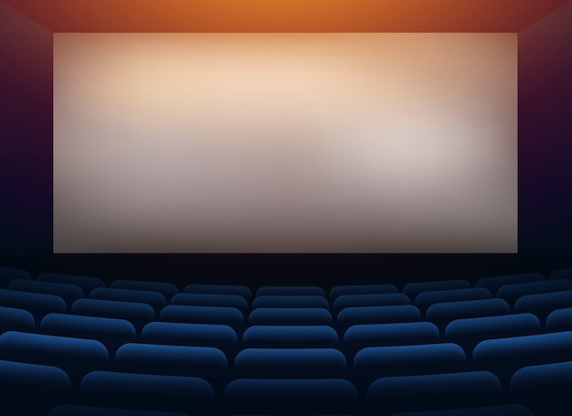 Кинотеатр кинотеатра с проекционной стенкой Premium векторы