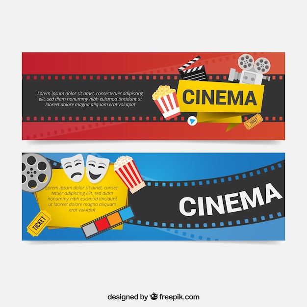 Free vector movie elements banners