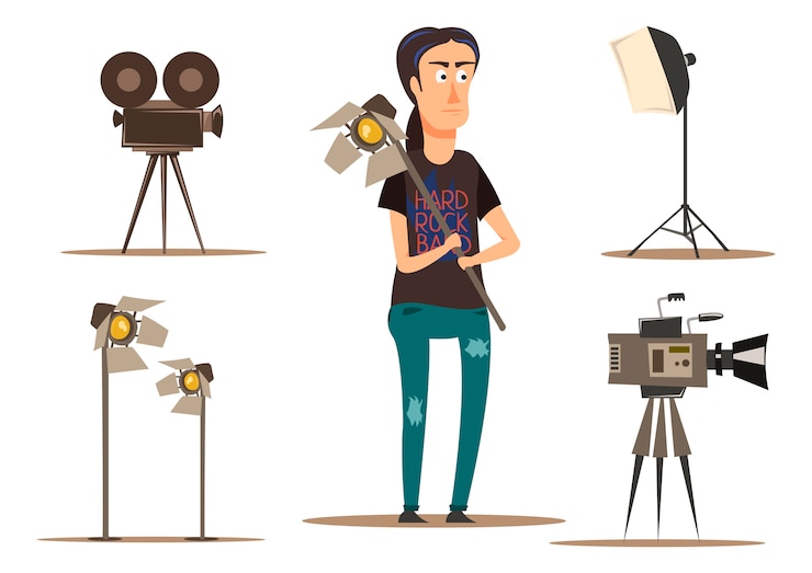 無料Vector 映画製作グループセット