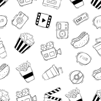 テキストのための場所で落書き劇場要素背景イラスト プレミアムベクター テキストのための場所で落書き劇場要素背景イラスト プレミアムベクター
