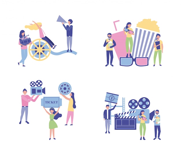 Free vector movie people production