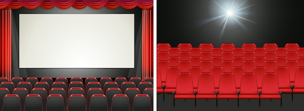 Movie screen in the cinema