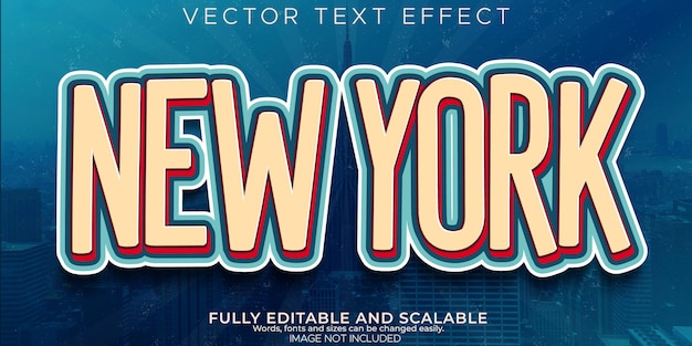 Free vector movie text effect, editable stylish and newyork text style