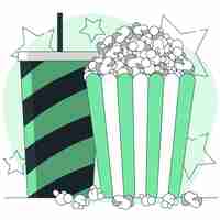 Free vector movie theater popcorn concept illustration