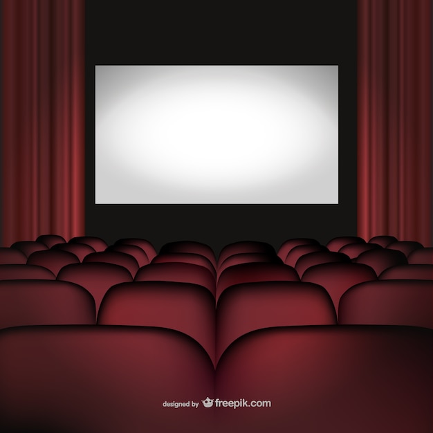 Free vector movie theatre with read seats