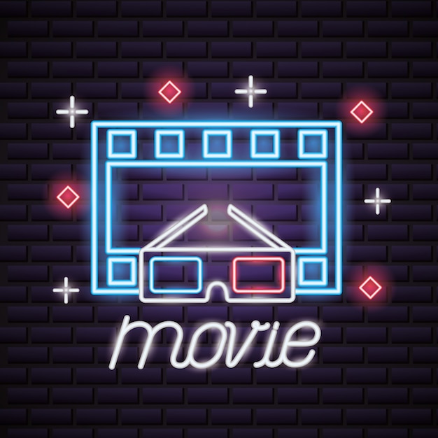 Movie time neon sign sign