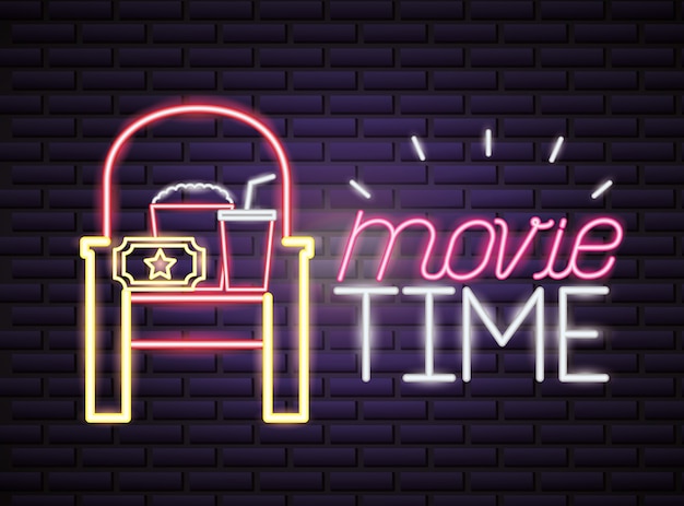 Movie time neon sign