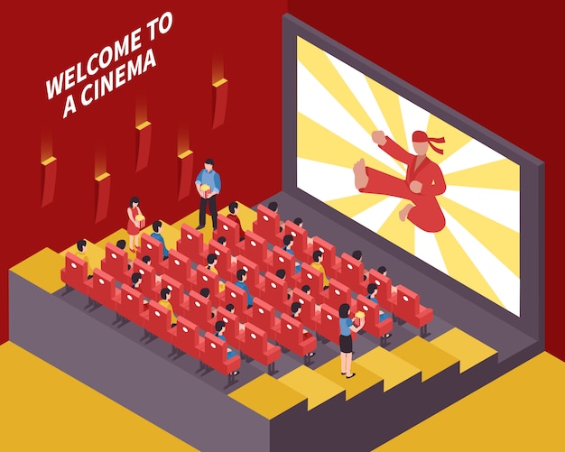 Free vector at the movies composition