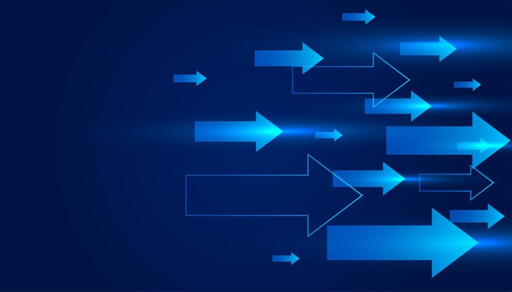 Free Vector moving forward arrow web backdrop for modern presentation
