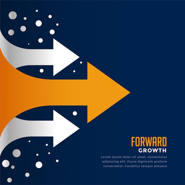 Free vector moving forward and leading arrow concept template