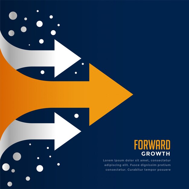 Moving forward and leading arrow concept template