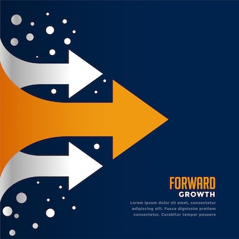 Moving forward and leading arrow concept template