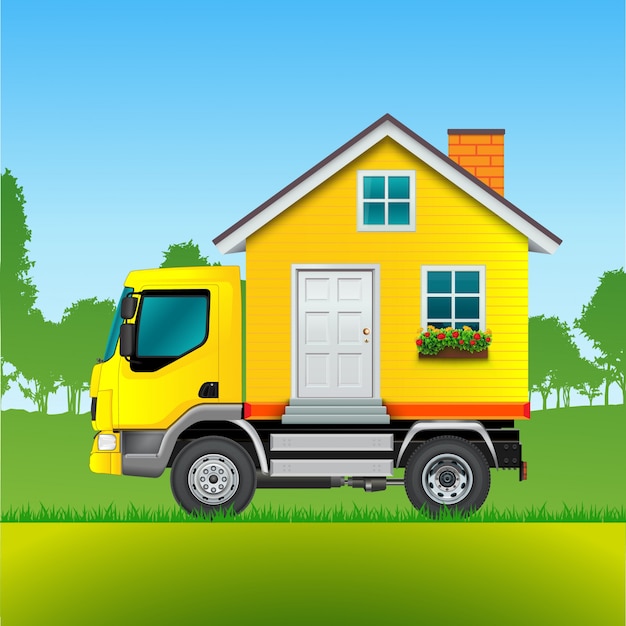 Free vector moving truck background