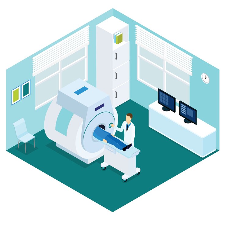 무료 Vector mri 진단 절차 아이소 메트릭 개념