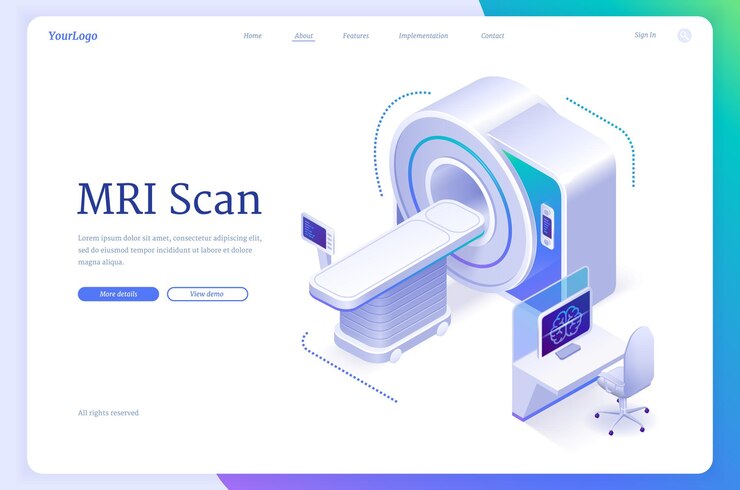 Free Vector mri scan, magnetic resonance imaging technology