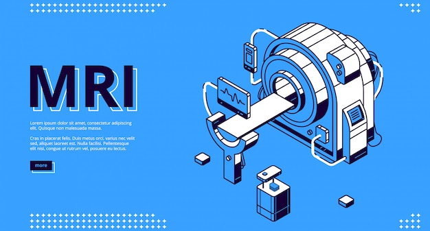 患者と医師のwebバナーとMriスキャナー