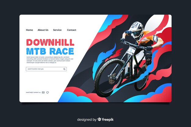 Mtb race sport landing page