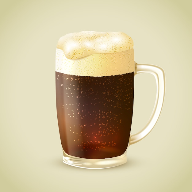 Mug of dark beer illustration