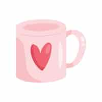 Free vector mug with heart love