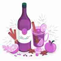 Free vector mulled wine concept illustration