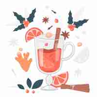 Free vector mulled wine concept illustration