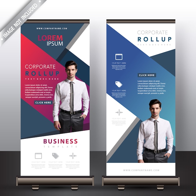 Free vector multi color commercial roll up banners