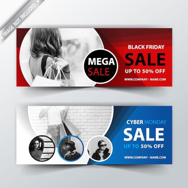 Free vector multi color sales banners