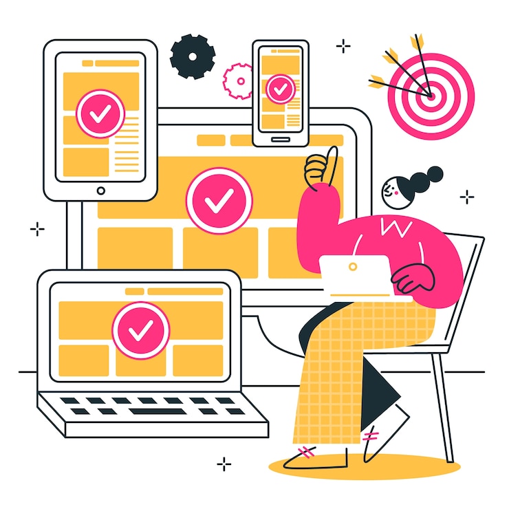 Free Vector multi-device targeting concept illustration