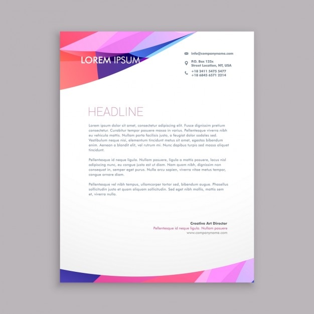 Free vector multicolor abstract letterhead