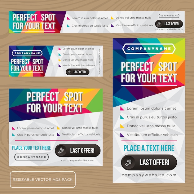 Free vector multicolor banners collection