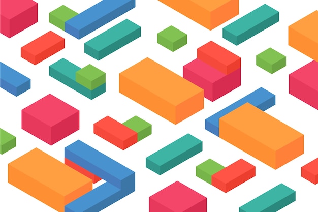 Free vector multicolor blocks top view background