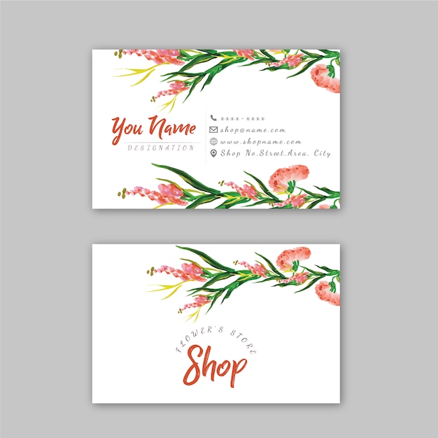 Multicolor business card floral design